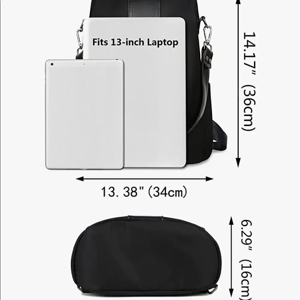 YaLuxe black nylon backpack.